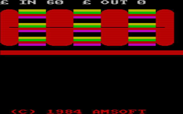 Fruit Machine (Amstrad CPC) screenshot: Here all three reels are in play