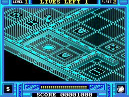 Incredible Shrinking Sphere (ZX Spectrum) screenshot: Now on plate 2