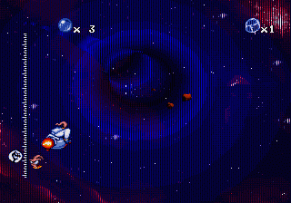 Earthworm Jim: Special Edition (SEGA CD) screenshot: Race into Space
