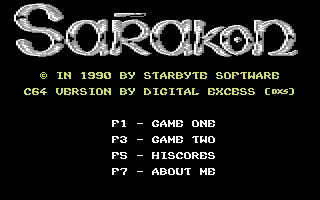 Sarakon (Commodore 64) screenshot: Title screen
