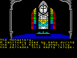 Heroes of Karn (ZX Spectrum) screenshot: The Monastery