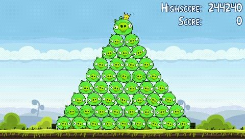 Angry Birds (PSP) screenshot: Easy target ;)
