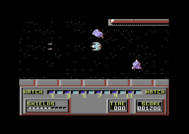 Discovery (Commodore 64) screenshot: Shooting at enemies