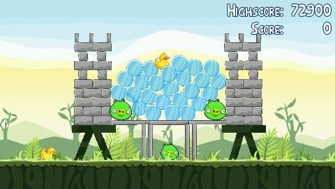 Angry Birds (PSP) screenshot: Now that's a fine piece of architecture!