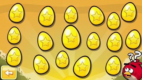 Angry Birds (PSP) screenshot: Golden egg menu (secret levels)