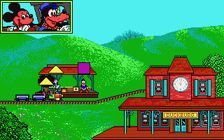 Goofy's Railway Express (Atari ST) screenshot: First train stop