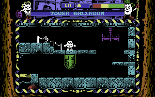Dizzy: Prince of the Yolkfolk (Commodore 64) screenshot: Tower ballroom.