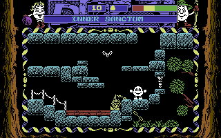 Dizzy: Prince of the Yolkfolk (Commodore 64) screenshot: The Inner Sanctum.