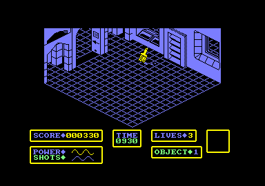 Bomb Scare (Amstrad CPC) screenshot: ...and a broom sweeps up the remains.