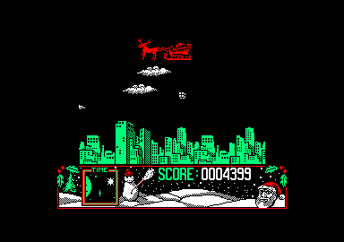 The Official Father Christmas (Amstrad CPC) screenshot: Away it goes!