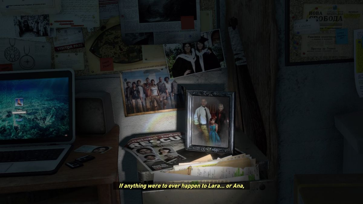 Rise of the Tomb Raider: 20 Year Celebration (PlayStation 4) screenshot: Rise of the Tomb Raider - Listening to your father's tapes