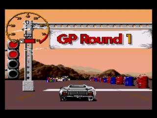 Jaguar XJ220 (SEGA CD) screenshot: Starting a GP race.