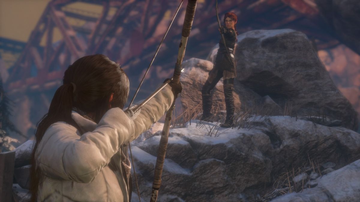 Rise of the Tomb Raider: 20 Year Celebration (PlayStation 4) screenshot: Rise of the Tomb Raider - Meeting the natives of the land