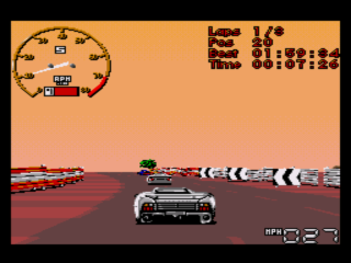 Jaguar XJ220 (SEGA CD) screenshot: Losing a GP race.