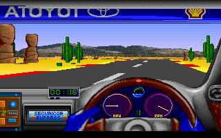 Toyota Celica GT Rally (DOS) screenshot: Racing through Mexico (VGA)