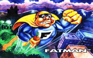 Fatman: The Caped Consumer (DOS) screenshot: Title screen.