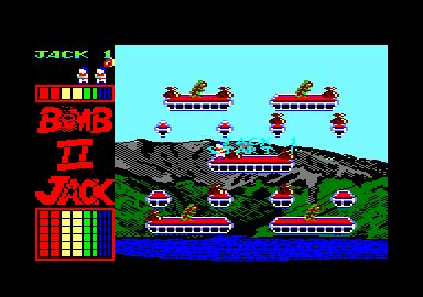 Bomb Jack II (Amstrad CPC) screenshot: Starting the first level