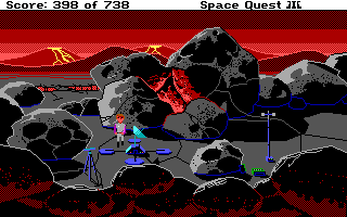 Space Quest III: The Pirates of Pestulon (DOS) screenshot: Some equipment left behind by surveyors