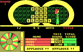 Wheel of Fortune: Golden Edition (DOS) screenshot: I solved the puzzle! Applause!