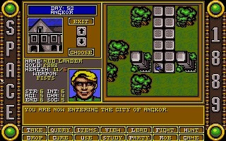 Space 1889 (DOS) screenshot: Entering the city of Angkor.