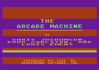 The Arcade Machine (Atari 8-bit) screenshot: Title screen