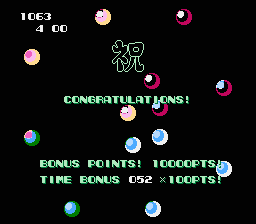 Rad Action (NES) screenshot: Bonus level complete!