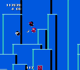 Rad Action (NES) screenshot: Boomerang in use