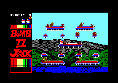 Bomb Jack II (Amstrad CPC) screenshot: Away we go.