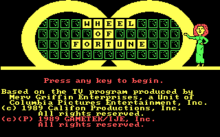 Wheel of Fortune: Golden Edition (DOS) screenshot: Title screen