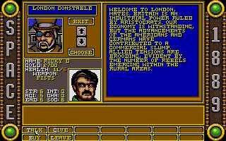 Space 1889 (DOS) screenshot: Talking to a NPC.