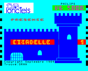 Citadelle (Philips VG 5000) screenshot: Loading/Title screen