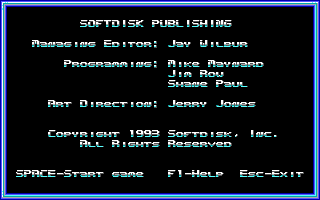 Xenopods (DOS) screenshot: Credits screen