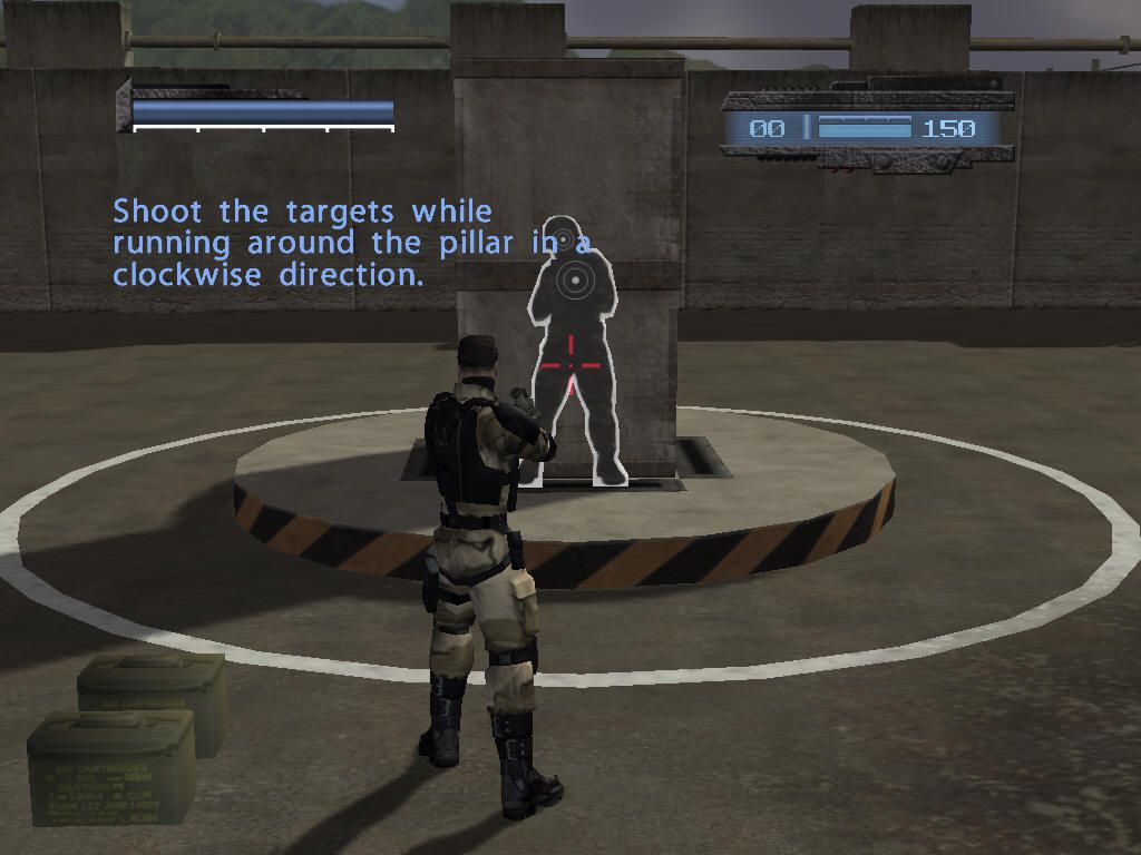 kill.switch (Windows) screenshot: Here you are taught the ancient art of circle-strafing.