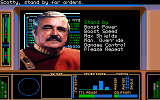 Star Trek V: The Final Frontier (DOS) screenshot: Scotty's station