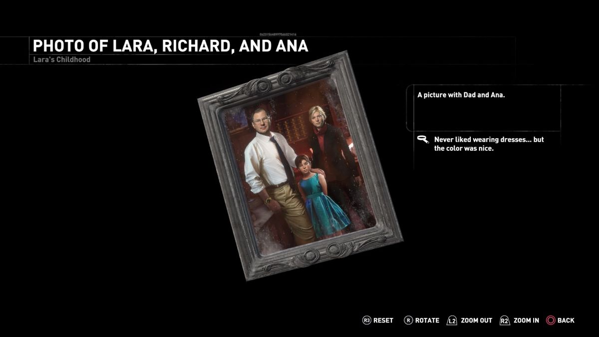 Rise of the Tomb Raider: 20 Year Celebration (PlayStation 4) screenshot: 20 Year Celebration Pack - Blood Ties - Photo of Lara, Richard, and Ana