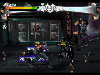 Batman Forever (DOS) screenshot: Battling some henchmen in the first stage