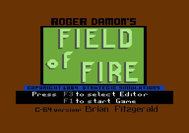 Field of Fire (Commodore 64) screenshot: Title screen