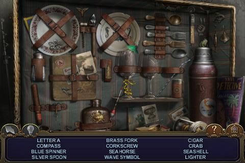Haunted Manor: Lord of Mirrors (iPhone) screenshot: Electrical Room suitcase - objects