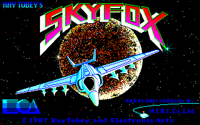 Skyfox (PC-88) screenshot: Title screen A
