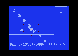Chennault's Flying Tigers (Atari 8-bit) screenshot: My fighter is hit!