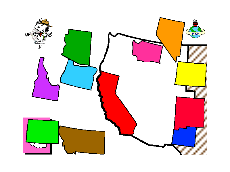 Screenshot of Yearn2Learn: Master Snoopy's World Geography (Windows 16 ...