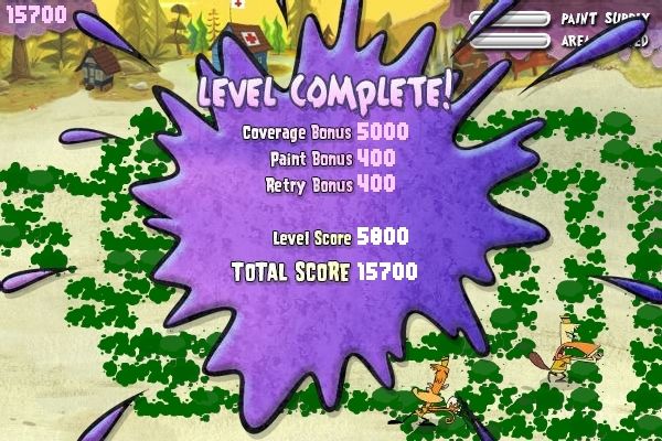 Toon Tastic (Windows) screenshot: Camp Lazlo: Paintcan Panic<br>The player must cover a percentage of the game area in order to progress to the next level