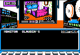 Killed Until Dead (Apple II) screenshot: Monitoring a room.