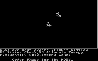 The Warp Factor (DOS) screenshot: Battle screen (CGA)