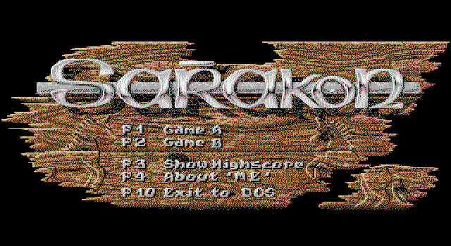 Sarakon (DOS) screenshot: Title screen (EGA)