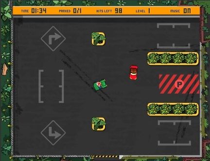 Toon Tastic (Windows) screenshot: Cow and Chicken: Ballet Parking<br>Crash into the red car ans get it to end up in the red area