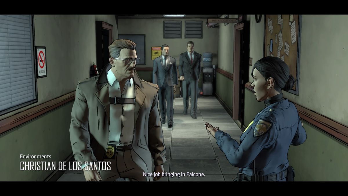 Batman: The Telltale Series - Episode Two of Five: Children of Arkham (PlayStation 4) screenshot: Bringing in Falcon was a big thing for police department