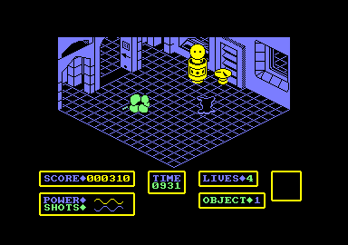 Bomb Scare (Amstrad CPC) screenshot: I shot an enemy.