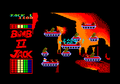 Bomb Jack II (Amstrad CPC) screenshot: The second level