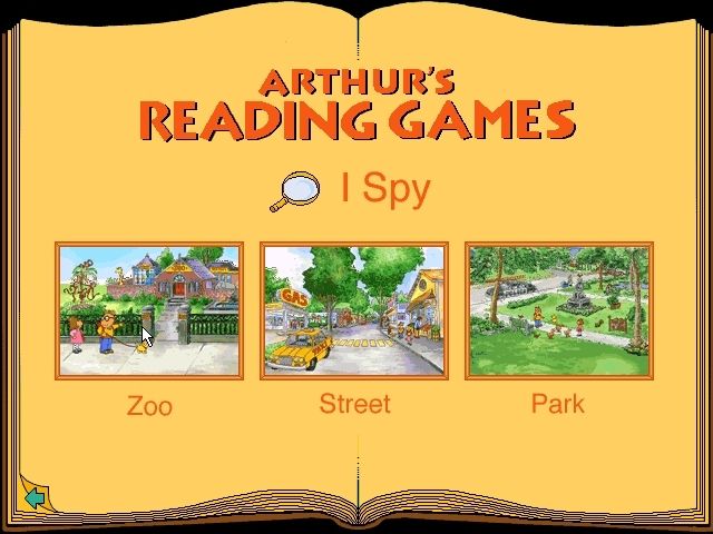Arthur's Reading Games (Windows) screenshot: The I Spy location menu
